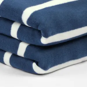 Soft Stripe Print Polar Fleece Throw