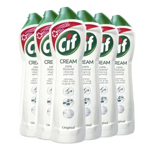 Cif 100% Natural Cleaning Particles Original Cream Cleaner 500ml, 6Pk