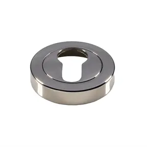 50mm Euro Profile Round Escutcheon Concealed Fix Polished Nickel Keyhole Cover