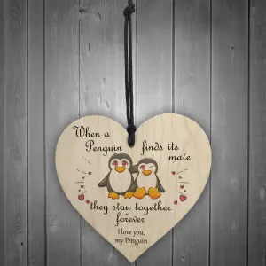 Valentines Gifts For Him Her Heart Penguin Gift Anniversary Gift For Boyfriend Husband