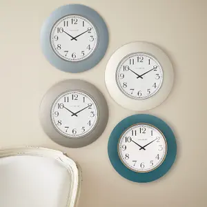 Stone Large Round Wall Clock - Modern Battery-Operated Arabic Numerals Silent Quartz Clock - Measures 30cm Diameter