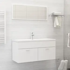 Yamna 1000mm Single Bathroom Vanity with Integrated Ceramic Basin White