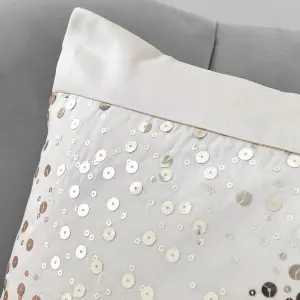 Catherine Lansfield Glitzy Sequin Cushion Natural