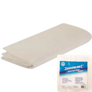 Silverline 3.6m X 2.7m Cotton Twill Absorbent Painting Decorating Dust Sheet