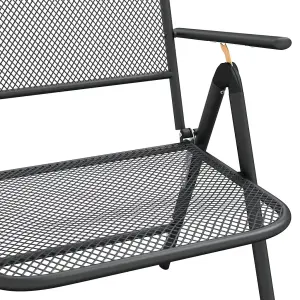 Berkfield Folding Garden Chairs 4 pcs Expanded Metal Mesh Anthracite