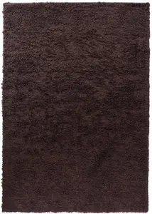 Serdim Rugs Plain Living Room Shaggy Area Rugs Brown 200x290 cm