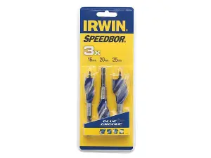 IRWIN - Blue Groove 6X Stubby Wood Bit Set, 3 Piece 16-25mm