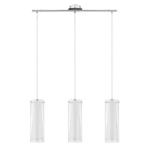 GoodHome Dimonika White Chrome effect 3 Lamp Pendant ceiling light, (Dia)110mm