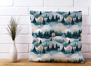 Dreamy Snowy Christmas Scene Cushions 60cm x 60cm