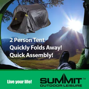 Black Double Pop-Up Tent Two Person - Summit, Camping, Holiday