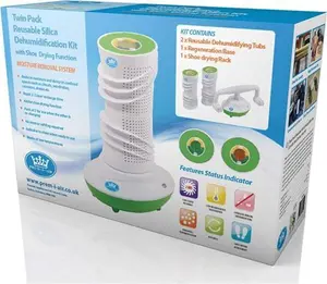 Twin Pack Cordless Rechargeable Dehumidifier For Absorbing Moisture Inc Shoe Dryer