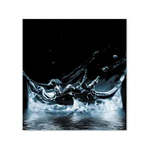 Toughened 6mm Glass Kitchen Splashback 70 x 75cm Water Splash 2 - Polished Edge Heat Resistant Back Splash for Cookers Hob