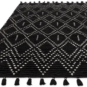 Asiatic Nepal Black Cream Diamond Rug-120cm X 170cm