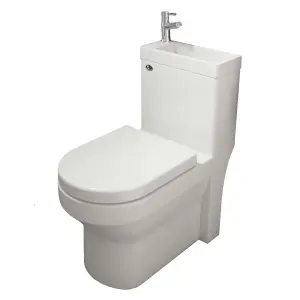 Nes Home Cloakroom 2 in 1 Close Coupled Toilet & Basin White