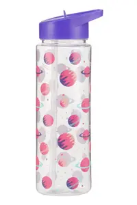 Interiors by Premier Durable Purple Space Water Bottle, Portable Spout Lock Bottle, Robust PP Plastic Transparent Outer Bottle