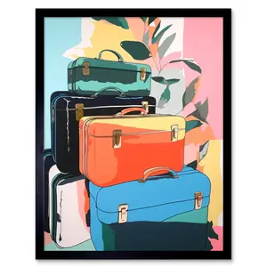 Melizza Ready For Holiday Travel Bag Suitcases Preppy Aesthetic - Single Picture Frame Print