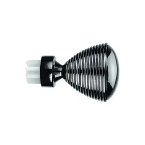 GoodHome Kimlos Black Nickel effect Metal Stripped Curtain pole finial (Dia)28mm