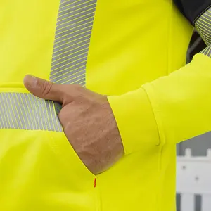 Reflective Jacket For Outdoor Construction Sites Cold-Proof Traffic Safety Clothing Yellow 3XL