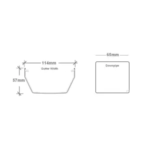 White Square Gutter Running Outlet, Freeflow 114mm Rain Water Systems