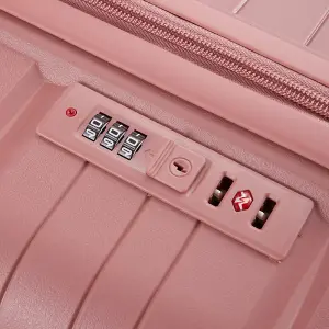 4PCS Lockable PP Travel Suitcase Set in Rose Gold