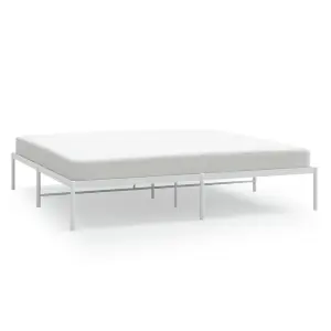 Berkfield Metal Bed Frame White 193x203 cm