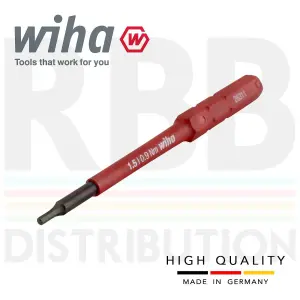 Wiha Slimbit Hex Screwdriver 1.5mm Hexagon Head 1000v VDE Electrician 75mm 37222