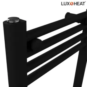 Towel Radiator Rail 1200 x 600 for Central Heating with Black Finish