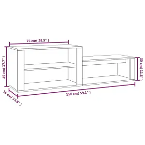 Berkfield Shoe Cabinet Brown Oak 150x35x45 cm Engineered Wood