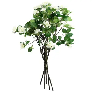 Pack of 6 x 60cm Flower Foliage Spray - White