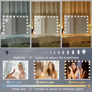 VANITII GLOBAL Hollywood Vanity Make Up Mirror with Lights 18 LED Tabletop Wall