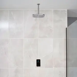 Triton Gloss Silver effect Fixed shower head Thermostatic Electric Shower, 10.5kW