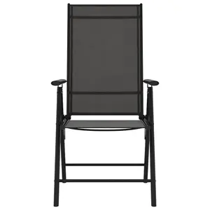 Berkfield Folding Garden Chairs 6 pcs Textilene Black