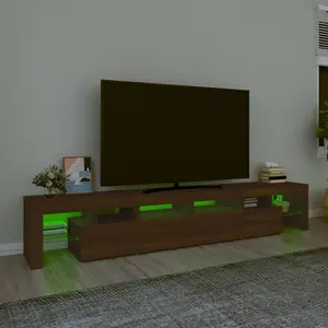 Berkfield TV Cabinet with LED Lights Brown Oak 230x36.5x40 cm