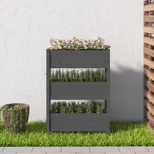 Berkfield Planter Grey 77x25x104.5 cm Solid Wood Pine