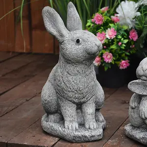 Set of 3 Bunny Rabbit Garden Ornaments