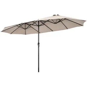 Costway  460 x 265cm Outdoor Double-Sided Parasol Patio Umbrella Market Twin Umbrella