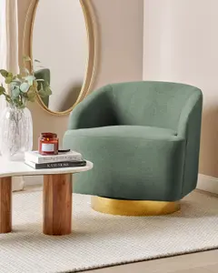 Armchair LAVIK Swivel Fabric Green