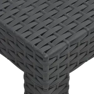 Berkfield Garden Table Anthracite 58x58x41 cm PP Rattan