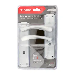 Timco - Zeta Bathroom Handles - Satin Chrome (Size 175 x 45 - 2 Pieces)