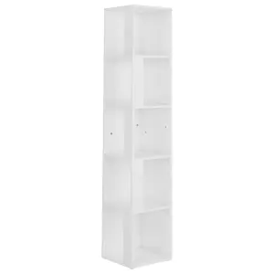 Berkfield Corner Cabinet High Gloss White 33x33x164.5 cm Engineered Wood