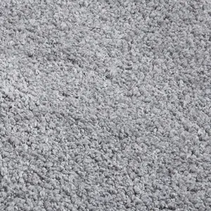 Grey Plain Shaggy Modern Plain Easy to Clean Soft Rug For Dining Room -120cm X 170cm