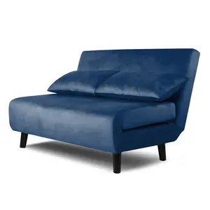 Aurora Double Sofa Bed Blue Velvet