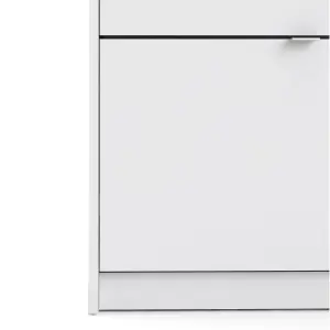 Shoes Shoe cabinet  w. 4 tilting doors and 2 layers White