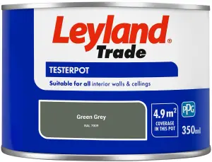 Leyland Trade Vinyl Matt Walls & Ceilings Emulsion Paint Green Grey (RAL 7009) 350ml Tester