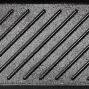 43 x 16 cm Black Oval Cast Iron Grill Pan with Handles