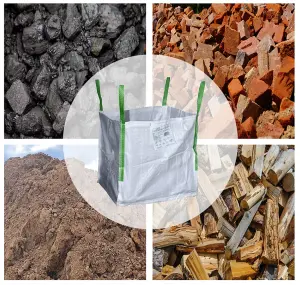 FIBC Dumpy Bags 1.5 Ton Bulk Jumbo Builders Garden Aggregate Sack 90x90x120cm Pack of 2