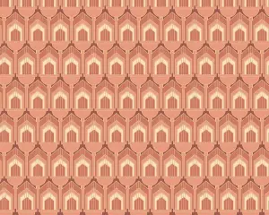 Hoopla Walls Orange Deco Arch Smooth Matt Wallpaper