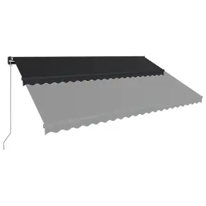 Berkfield Manual Retractable Awning with LED 500x300 cm Anthracite