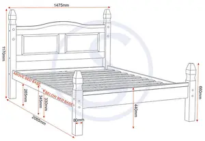 Corona 4ft6 Double Bed Distressed Waxed Pine