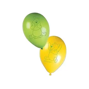 Winnie The Pooh Latex Printed Balloons (Pack Of 8) Green/Yellow/Purple (One Size)